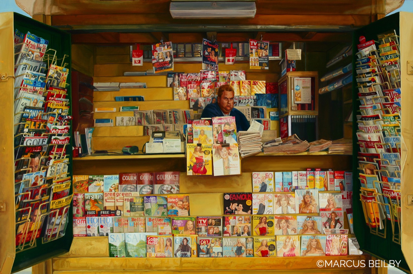 Glad tidings 2010, an urban painting by Australian realist Marcus Beilby